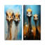 Ostriches Portrait Odyssey - ensemble de 2 décorations murales d'autruches-1214464814-1214464808