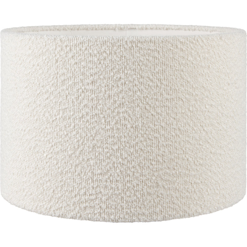 Drum Boucle Lamp Shade, 25cm H x 40cm W x 40cm D, White