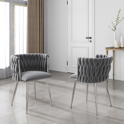 Chaise de salle à manger en velours tissé