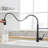 Black Kitchen Sink Faucet With Pull-Out - Stream And Spray Functions For All Purposes Commercial Pull Out Single Handle, Lever Easy Control-1336850872