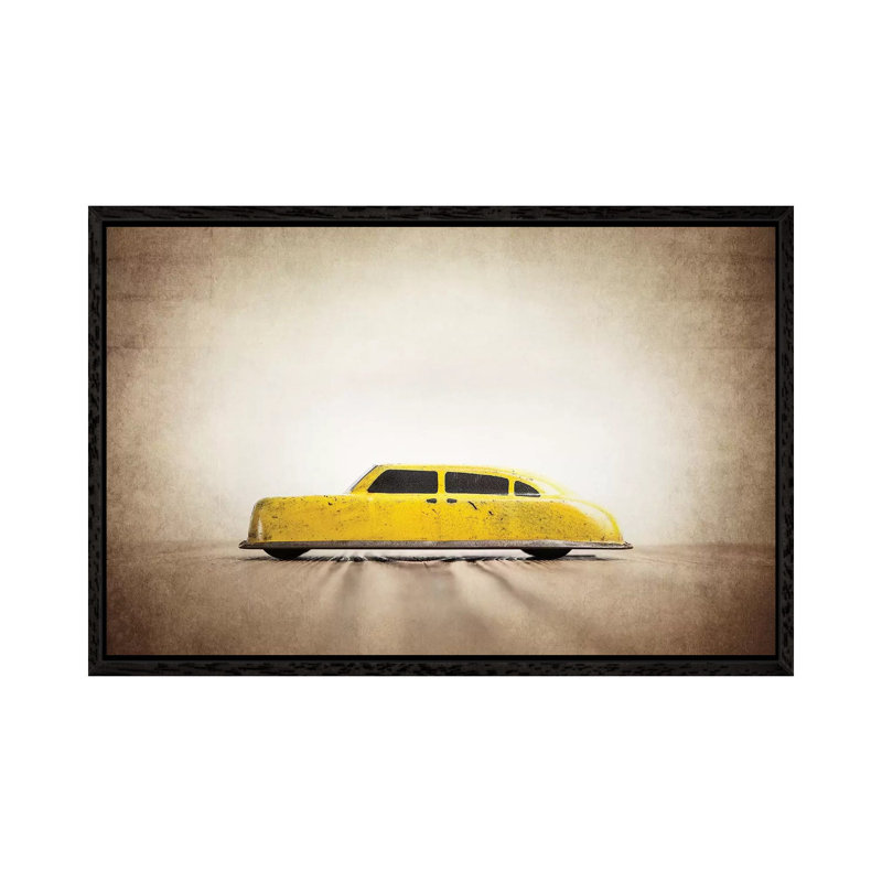 Argo Yellow Taxi - Print on Canvas, 101.6 cm H x 66.04 cm W, Black Framed