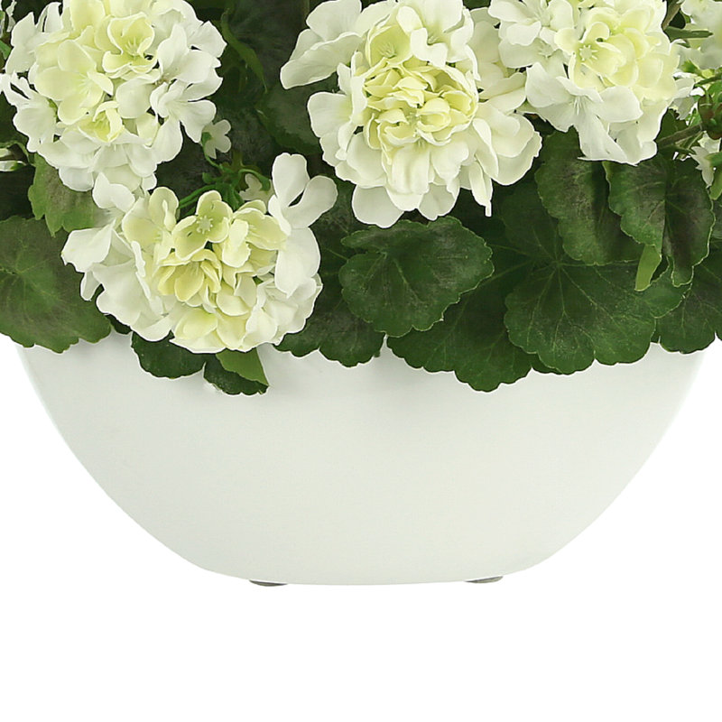 UV Protected Geranium Arrangement In Oblong Vase