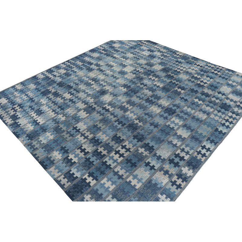 Scandinavian Wool Geometric Area Rug, Rectangle 8' x 10'