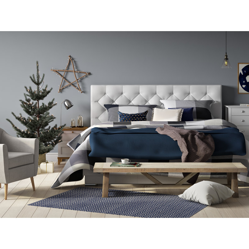 Hovagim Upholstered Bed, White, 160 x 200cm