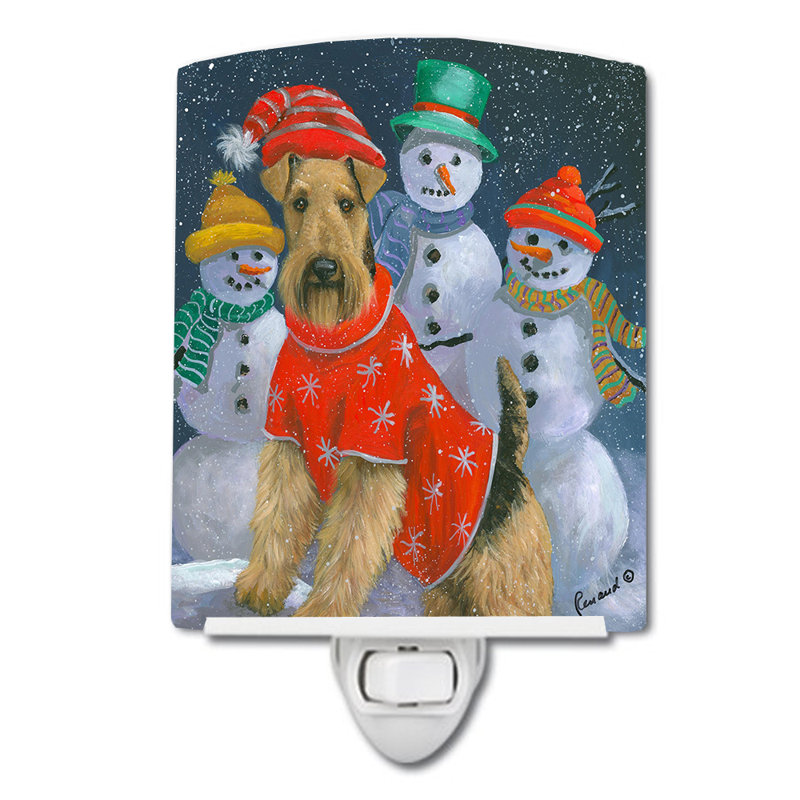 Veilleuse Boxer, Airedale bonhomme de neige