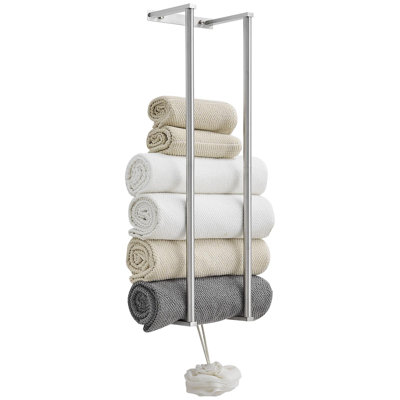 Towel Racks Towel Storage Wall Mounted Rolled Or Folded Towel Holder Large Capacity