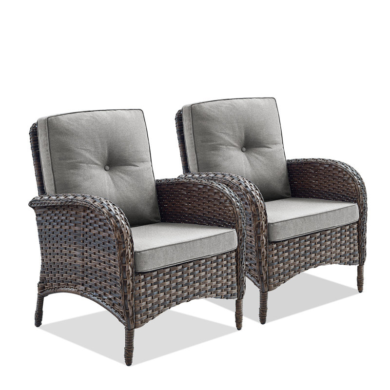 Wicker Outdoor Lounge Chair, Gray