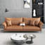 Canapé modulaire brun en cuir véritable-108590013