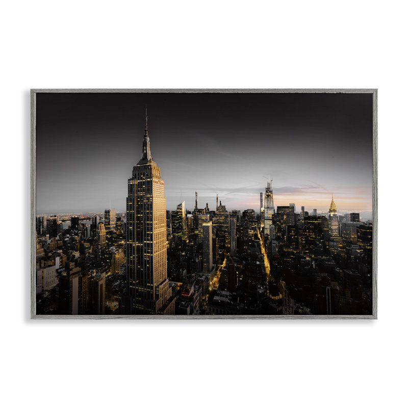 Giclée aérienne de l'horizon de la ville par CAD Designs, Estampe numérique Farmhouse, H 12 po x l 18 po