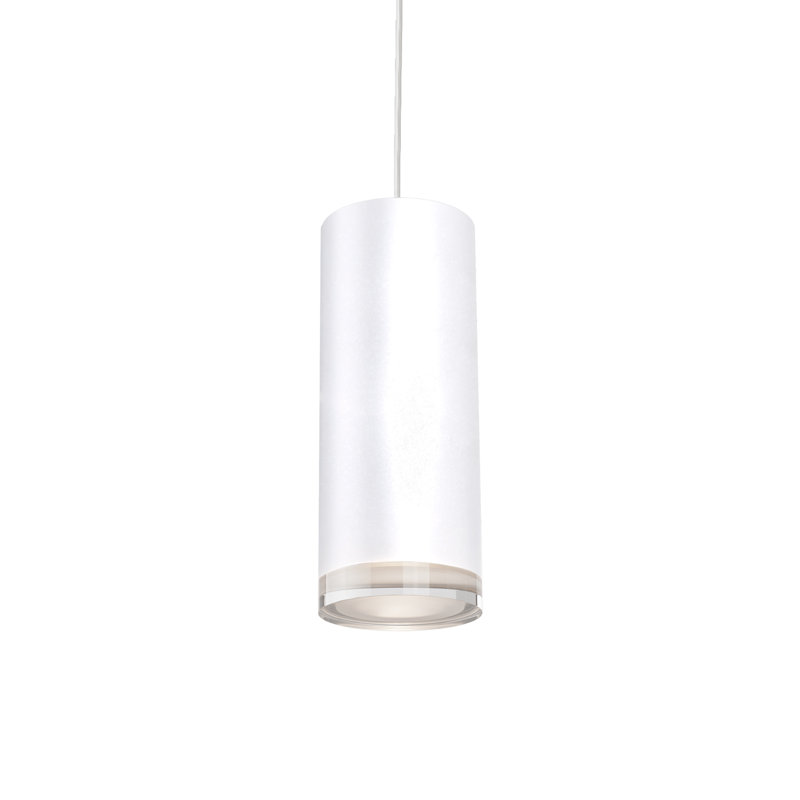 Cameo 1 - Light LED Single Pendant, White, White, 10" H x 4" W x 4" D
