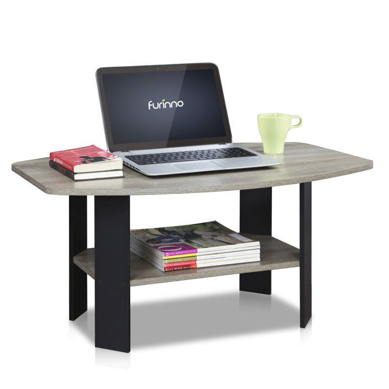 Castlewood Four Leg Coffee Table with Storage, French Oak Grey/Black