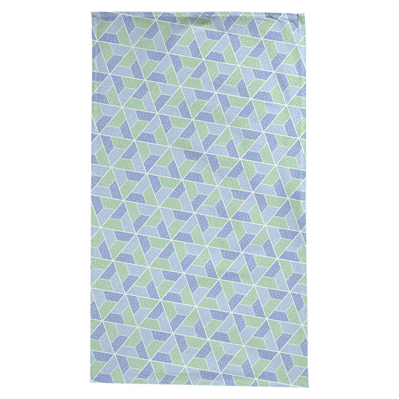 Leffel Trapezoids Tablecloth, Blue/Green