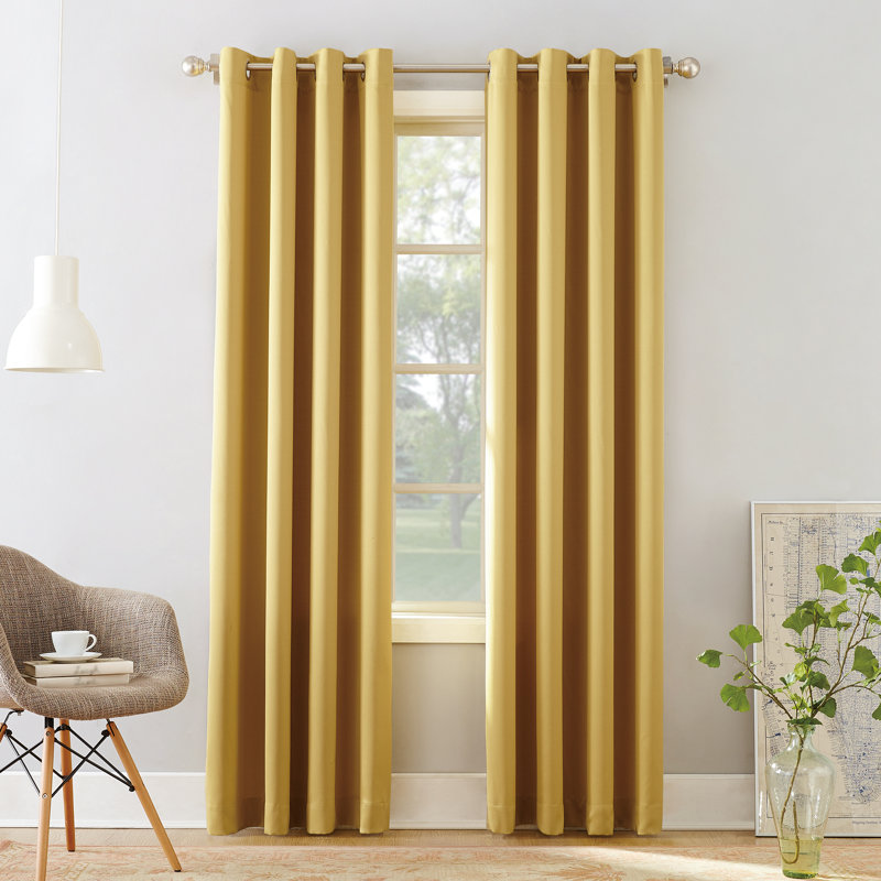 Thermal Energy Saving Grommet Curtain Panel - Basics by Wayfair™, Flax, 54" W x 54" L