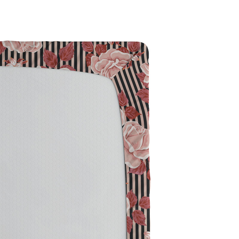 Drap-housse Ambesonne, Rose pâle, cannelle, rosé / floral, Drap-housse de taille double
