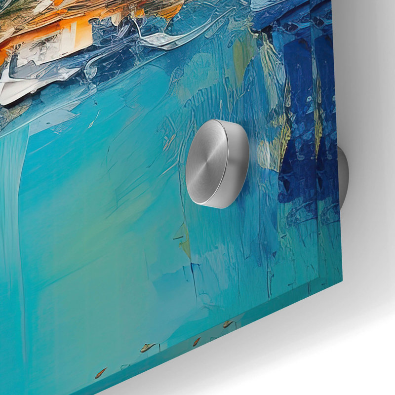 «Ocean Coastline 3 of 4» par Cameron Gray, art mural en verre acrylique, H 24 po x l 24 po x P 0,2 po