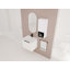 Meuble-lavabo mural 24 po avec lavabo en céramique et armoire latérale et portes, armoire combinée