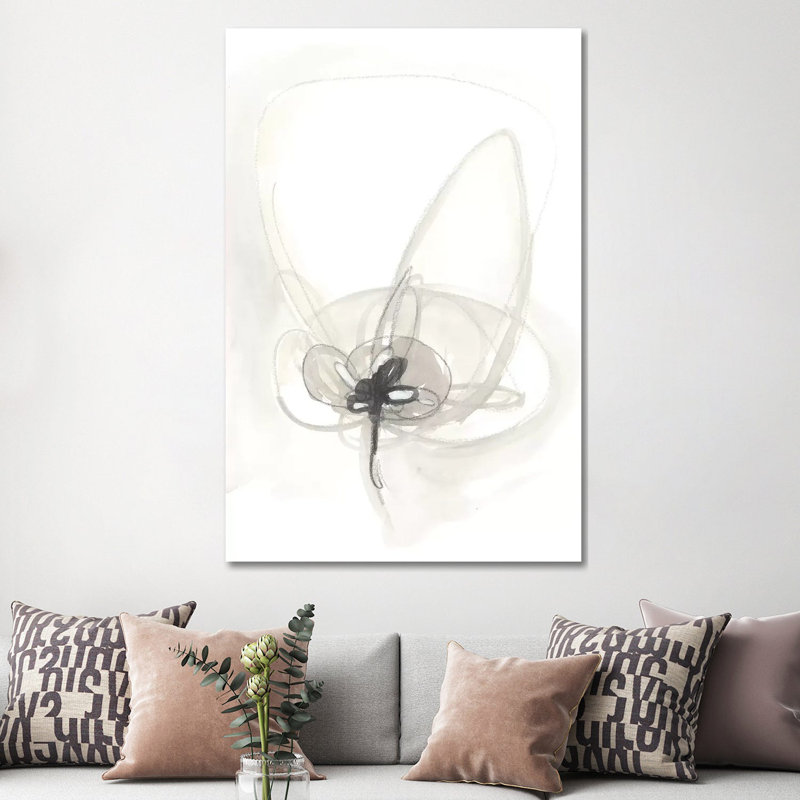 Neutral Floral Gesture IV by June Erica Vess - Wrapped Canvas Painting, 152.5 cm H x 101.5 cm W