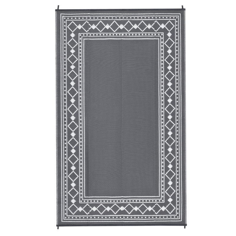 Reversible Outdoor Area Rug 10' x 14' with Waterproof Durable Surface, Foldable Portable Design with Carry Bag for Patio, RV, Camping or Beach Use
