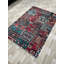Tapis en chenille de coton marocain rétro bleu Eilette-1279248648
