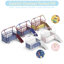 Ensemble lit mezzanine simple avec glissade et rideau Jack Junior