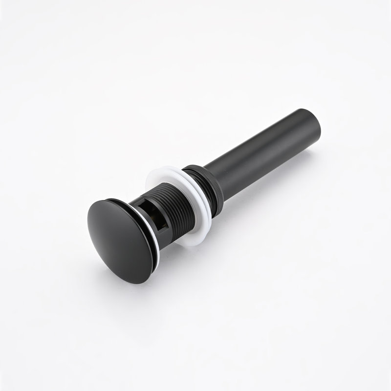 Drain escamotable de lavabo de salle de bain avec trop-plein, Noir mat
