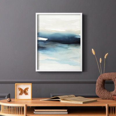 «Waves II», reproduction encadrée - bois massif