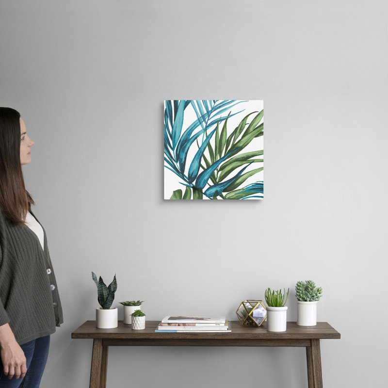 «Palm Leaves II» par Eva Watts - reproduction d'art sur toile, Toile tendue, H 16 po x l 16 po x P 1,25 po