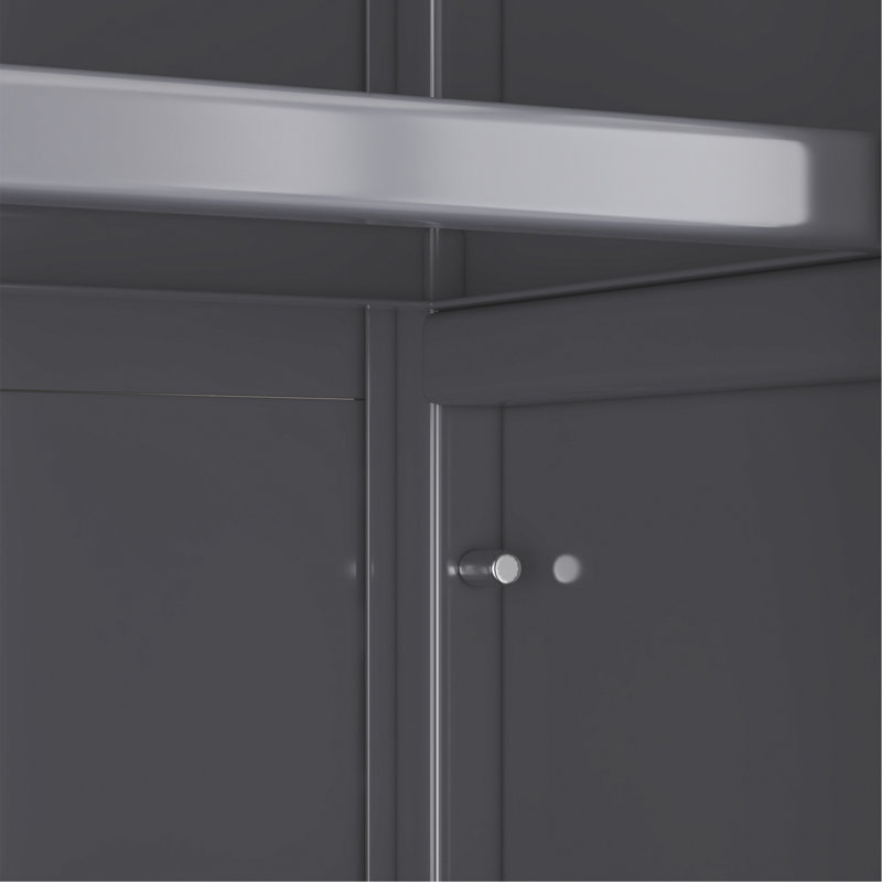 Open-Door Kitchen Shelving Floor-To-Ceiling Multilevel Household Microwave Storage Cabinet Bowls Side Cabinets Cabinets Storage Cabinets Grey Color