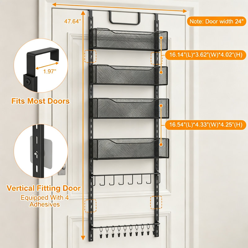 Metal Hanging Organiser, Black