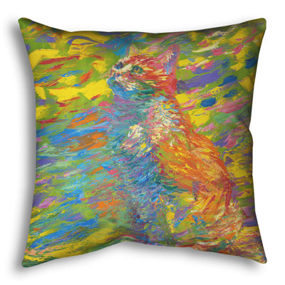 Throw Pillow, Cat-Think by Robert Blehert