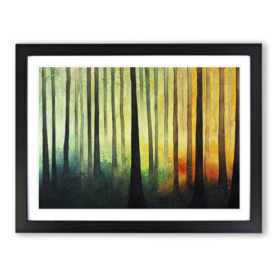 Enchanting Colourful Forest - Single Picture Frame Print