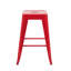 Tabourets de bar sans dossier en métal rouge, hauteur de comptoir 61 cm (24 pouces), ensemble de 4, matériau imperméable, pour les zones humides, structure rouge robuste, montage facile, idéal pour îlot de cuisine ou maison
