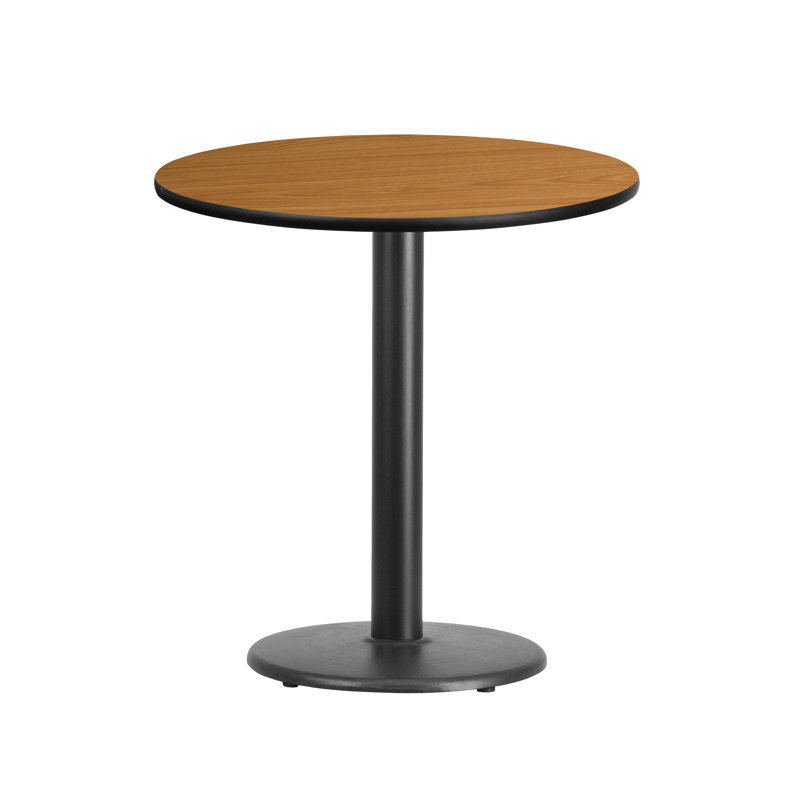 Plateau de table rond en stratifié de 24 po avec base de bar ronde de 18 po Jamey, H 31,12 po x l 24 po x L 24 po, Noyer