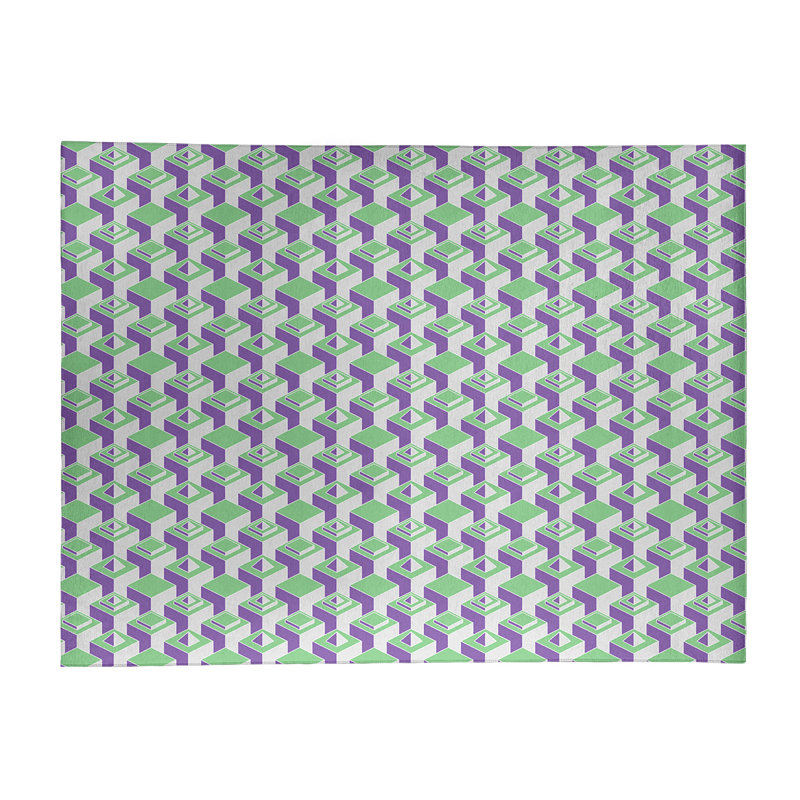 Tapis vert/mauve/gris zone skyscrapers, Rectangle 9 pi x 12 pi
