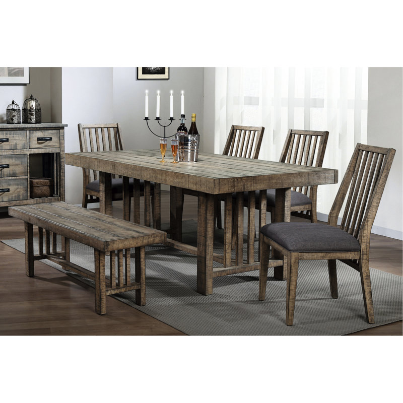 Chaises d'appoint en bois 2 pièces avec assise rembourrée grise - Siège de salle à manger industriel rustique
