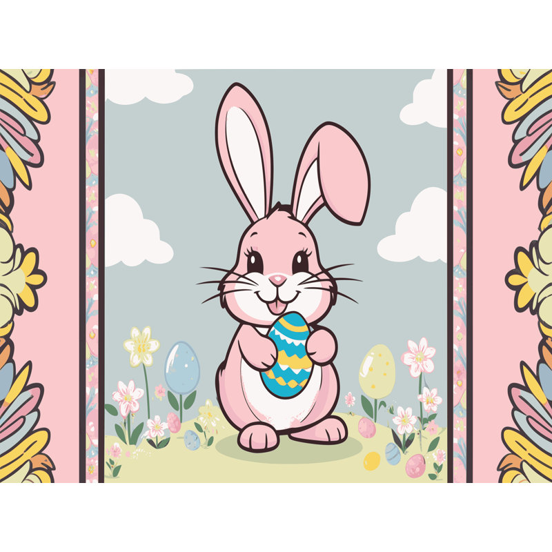 The Holiday Aisle® Easter Spring Holiday Rug, Rectangle 2' x 3'