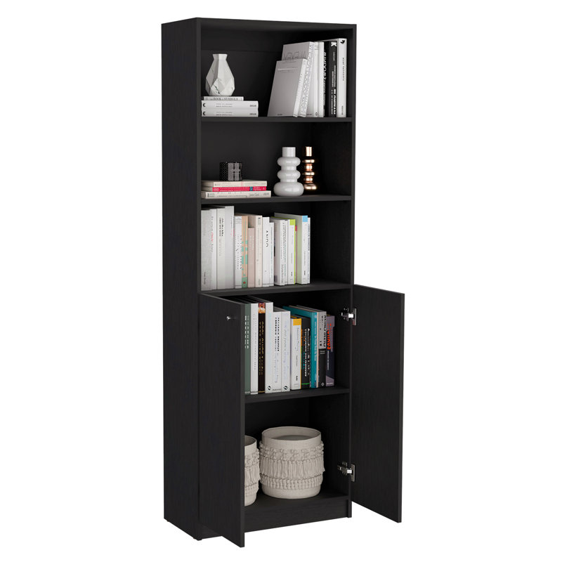 Bibliothèque standard Cernobbio, H 71,17 po x l 74,1 po x P 11,77 po, Noir