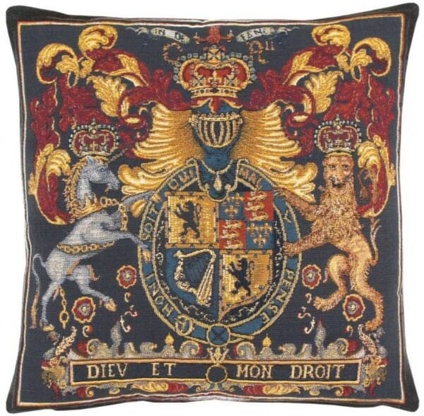 Stuart Crest Tapestry Cushion with Feather Filler 