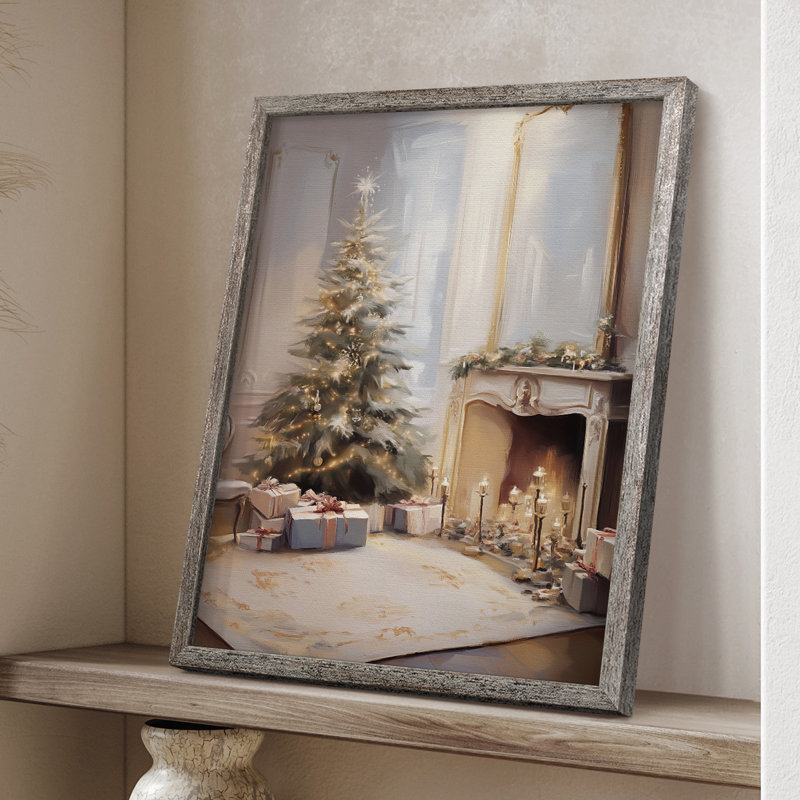 «Christmas Holiday Art», série 2-Lxxxi, reproduction d'art encadrée - bois massif XMAI81860, H 30 po x l 24 po