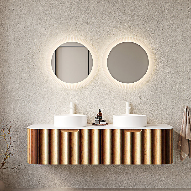 Meuble-lavabo mural flottant avec lavabos