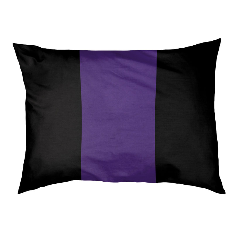 Coussin Golden State, Grand (l 40 po x P 30 po x H 6,5 po), Noir / mauve / noir
