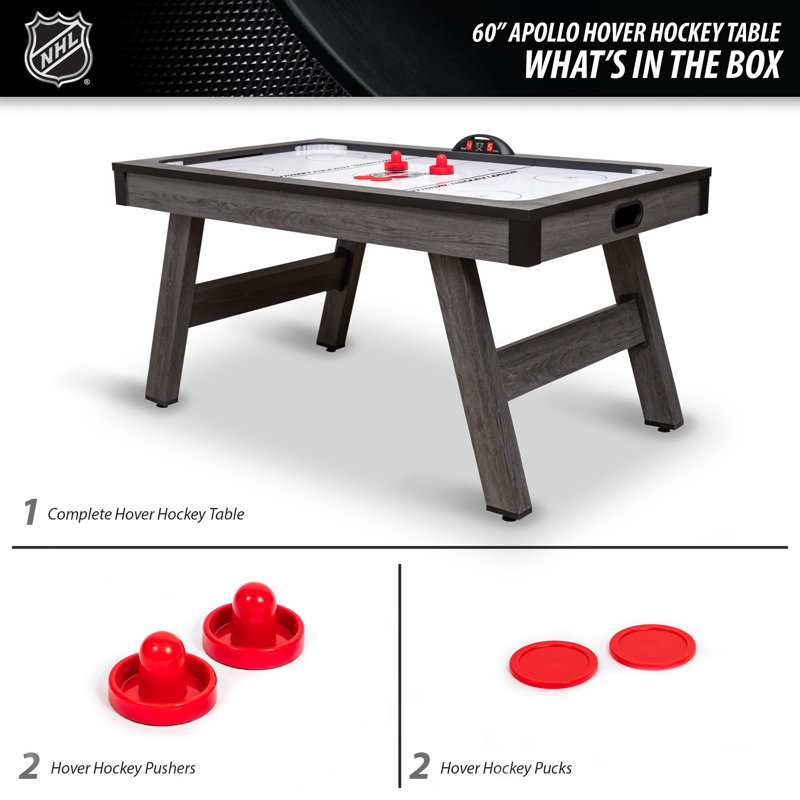 Apollo 60" Gray Wood Air Hockey Table with LED Scoring