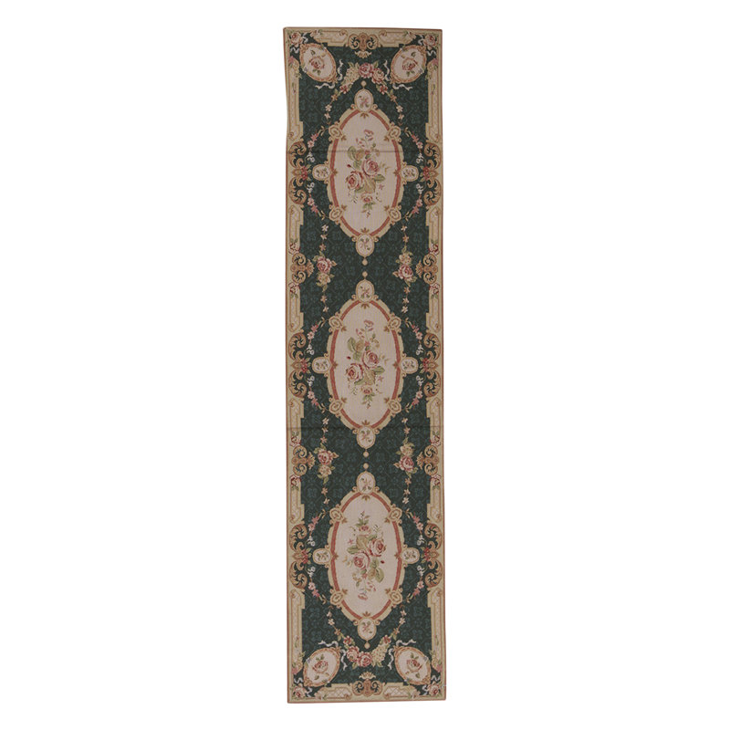 Hand-Knotted High-Quality Black and Pink Runner