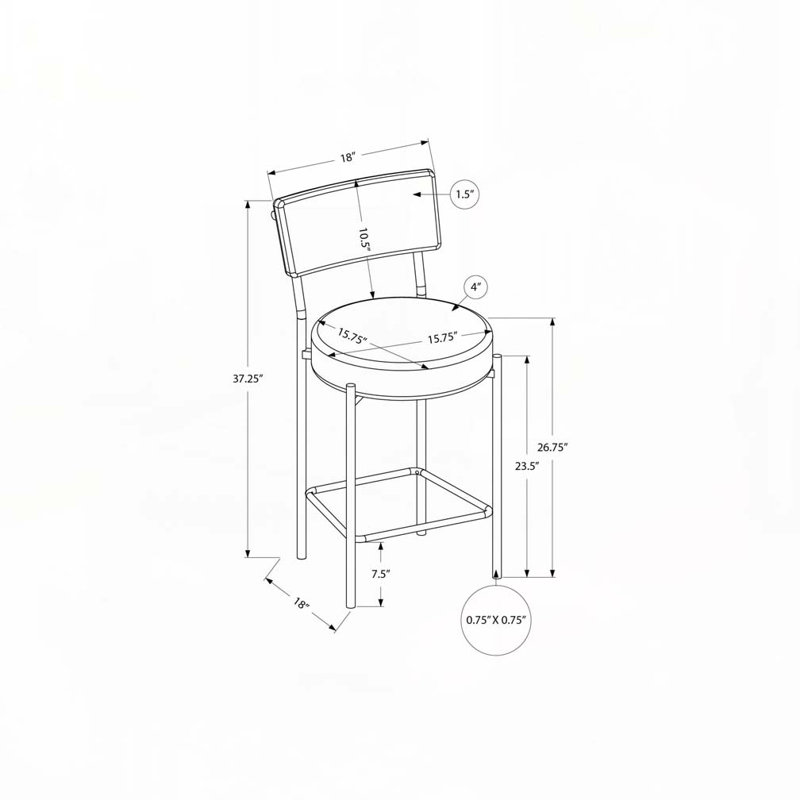 Tabouret de bar, hauteur de comptoir, ensemble de 2,