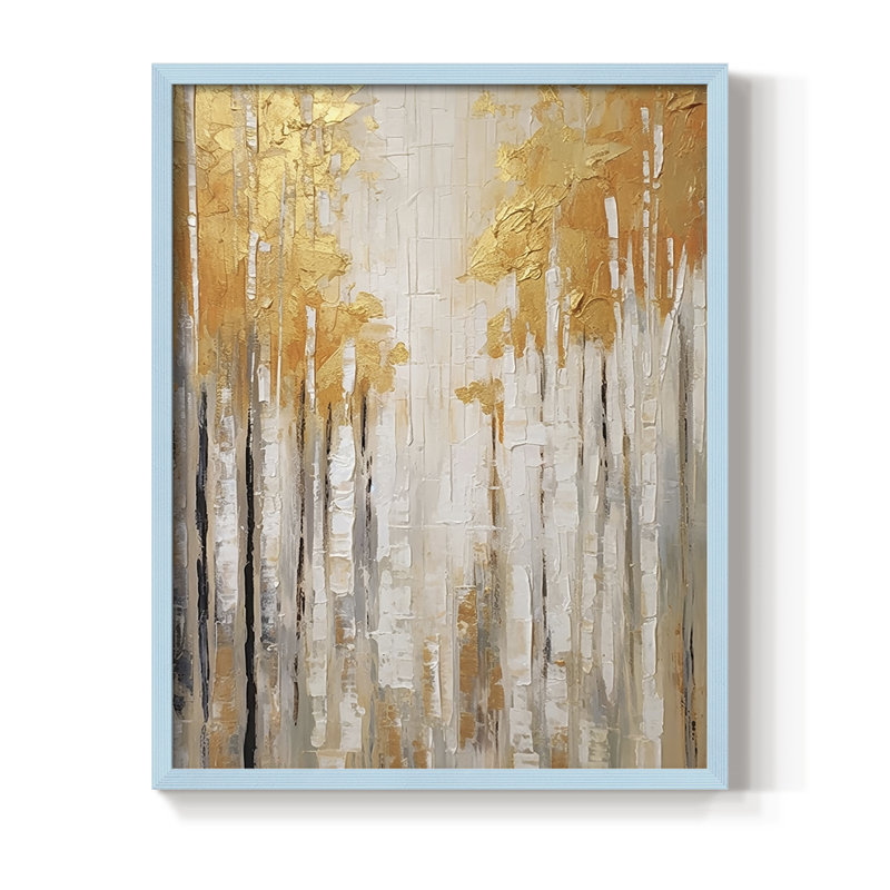 ABSTRACT Series CMXLII, reproduction encadrée - bois massif, Bleu, H 21 po x l 17 po
