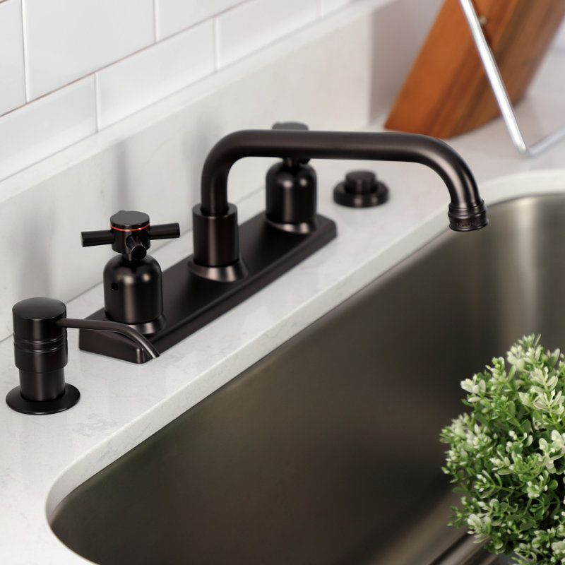 Kingston Brass Concord Two-Handle 2-Hole 8" Centerset Kitchen Faucet, Oil Rubbed Bronze