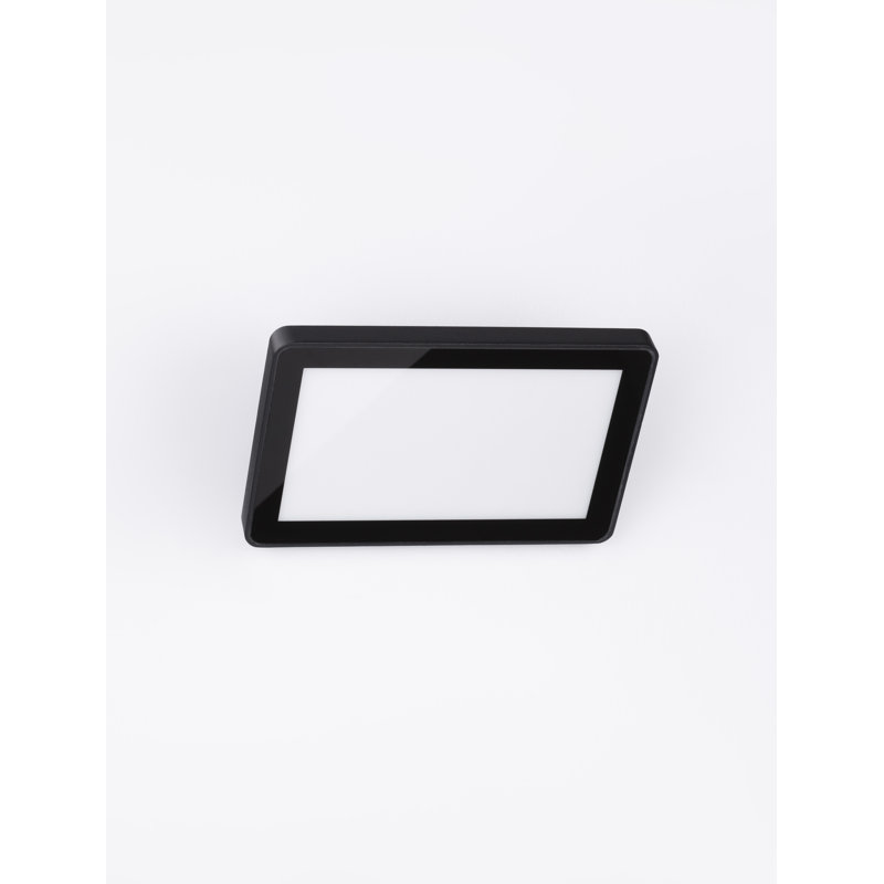 Black Integrated LED Frosted Glass Outdoor Flush Mount