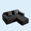 Canapé modulaire en forme de L à 2 places Boneless, canapé modulaire Cloud avec assise profonde, canapé modulaire moderne à 2 places avec coussins décoratifs et 1 repose-pieds mobile-1862314062