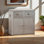Armoire décorative en métal à 2 portes / tiroirs Gofried au fini argenté, H 28,20 po x l 27,40 po x P 13,63 po