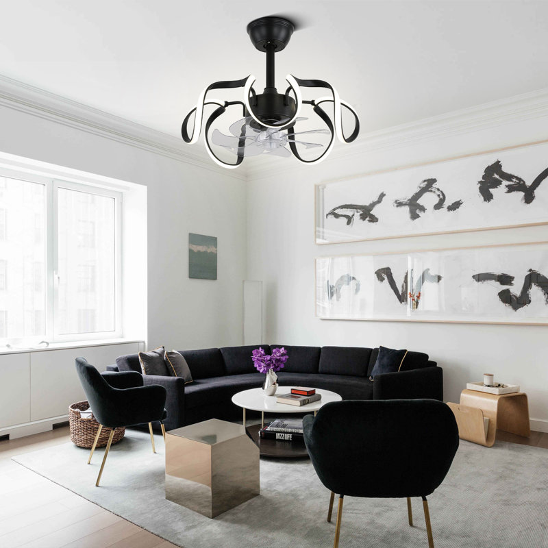 19 in. Dimmable Ceiling Fan with LED Lights and Remote